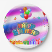 Geburtstagspapier-Teller Pappteller (Vorderseite)