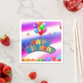 Geburtstagspapier-Teller-Quadrat-Aufkleber Serviette (Beispiel)