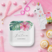 Geburtstagspapier Teller Sweet 16 Tropical (Party)