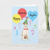 Geburtstagsparballons Borzoi Karte (Vorderseite)