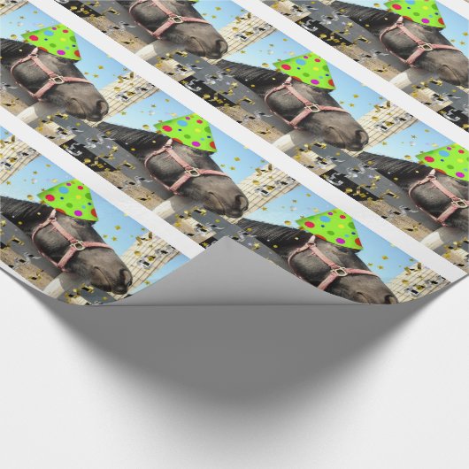 Geburtstagsparferd Geschenkpapier (Ecke)
