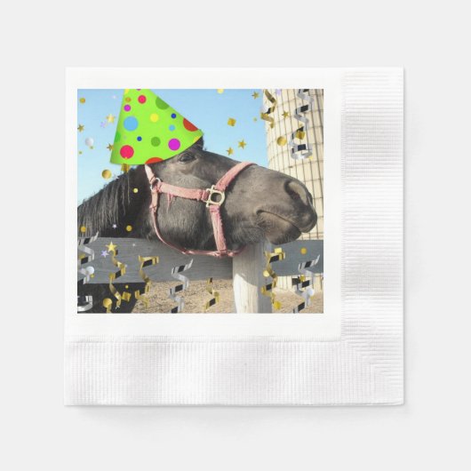 Geburtstagsparferd Serviette (Vorderseite)