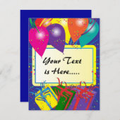 Geburtstagspartdesign Einladung (Vorne/Hinten)