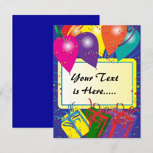 Geburtstagspartdesign Einladung (Vorne/Hinten)