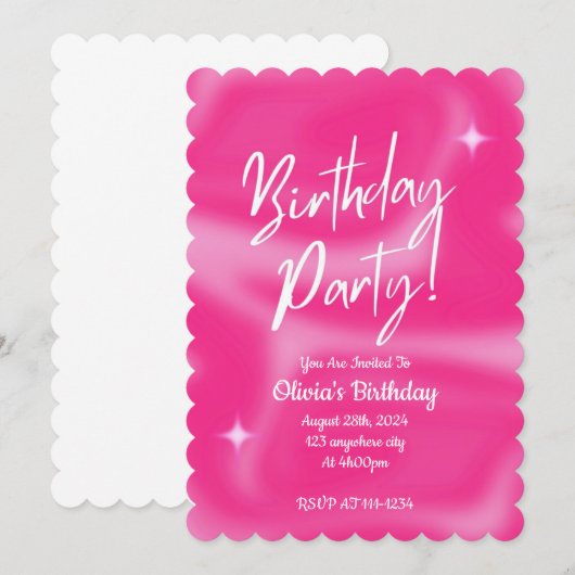 GEBURTSTAGSPARTEEINLADUNG EINLADUNG (Vorne/Hinten)