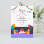 Geburtstagspartei "3" Einladung (Stehend Vorderseite)