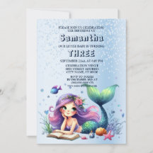 Geburtstagspartei Aquarell Meerjungfrau Meerjungfr