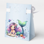 Geburtstagspartei Aquarell Meerjungfrau Meerjungfr Geschenkschachtel (Rückseite)