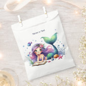 Geburtstagspartei Aquarell Meerjungfrau Meerjungfr Geschenktütchen (Ausgeschnitten)