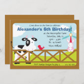 Geburtstagspartei Barnyard Einladung (Vorne/Hinten)