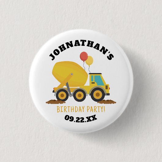 Geburtstagspartei Baugewerbe Button (Vorderseite)