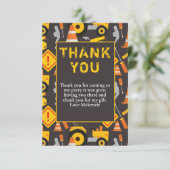 Geburtstagspartei Baugewerbe Dankeskarte (Stehend Vorderseite)