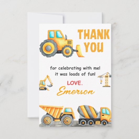 Geburtstagspartei Baugewerbe Dankeskarte (Vorderseite)