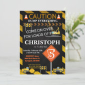 Geburtstagspartei Baugewerbe Einladung (Stehend Vorderseite)