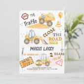 Geburtstagspartei Baugewerbe Einladung (Stehend Vorderseite)