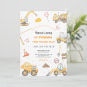 Geburtstagspartei Baugewerbe Einladung (Stehend Vorderseite)