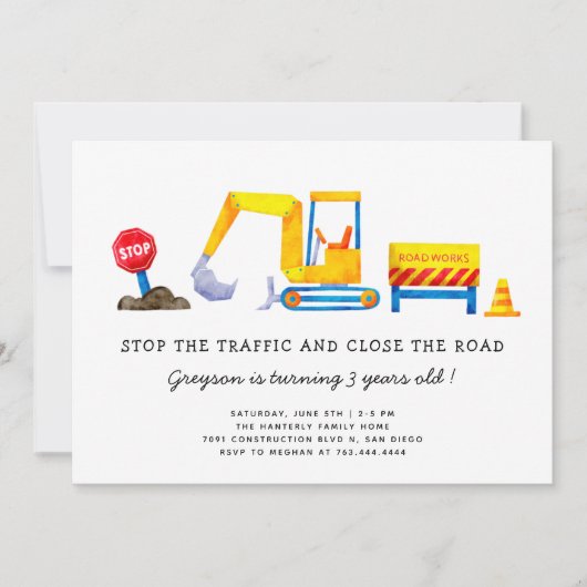 Geburtstagspartei Baugewerbe Einladung (Vorderseite)