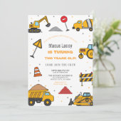 Geburtstagspartei Baugewerbe Einladung (Stehend Vorderseite)