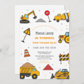 Geburtstagspartei Baugewerbe Einladung (Vorne/Hinten)