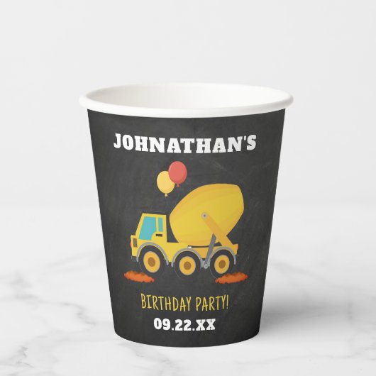 Geburtstagspartei Baugewerbe Pappbecher (Vorderseite)