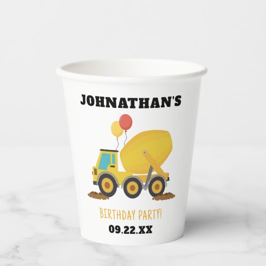 Geburtstagspartei Baugewerbe Pappbecher (Vorderseite)