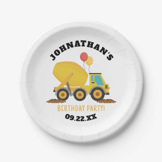 Geburtstagspartei Baugewerbe Pappteller (Vorderseite)