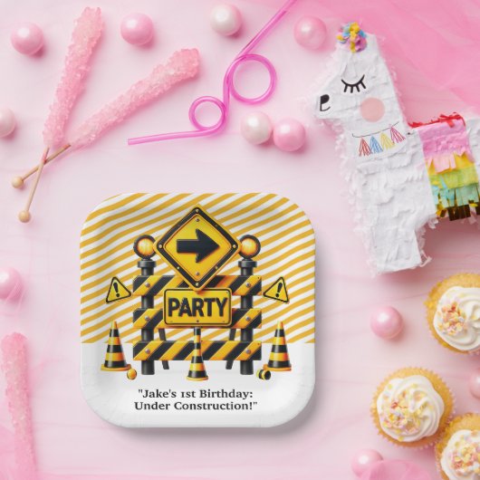 Geburtstagspartei Baugewerbe Pappteller (Party)