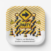 Geburtstagspartei Baugewerbe Pappteller (Vorderseite)