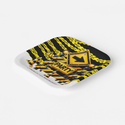 Geburtstagspartei Baugewerbe Pappteller (Gewinkelt)