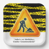 Geburtstagspartei Baugewerbe Pappteller (Vorderseite)