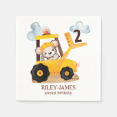 Geburtstagspartei Baugewerbe Serviette (Vorderseite)