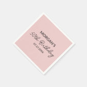 Geburtstagspartei Blass Pink Niedlicher Name Serviette (Ecke)