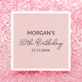 Geburtstagspartei Blass Pink Niedlicher Name Serviette