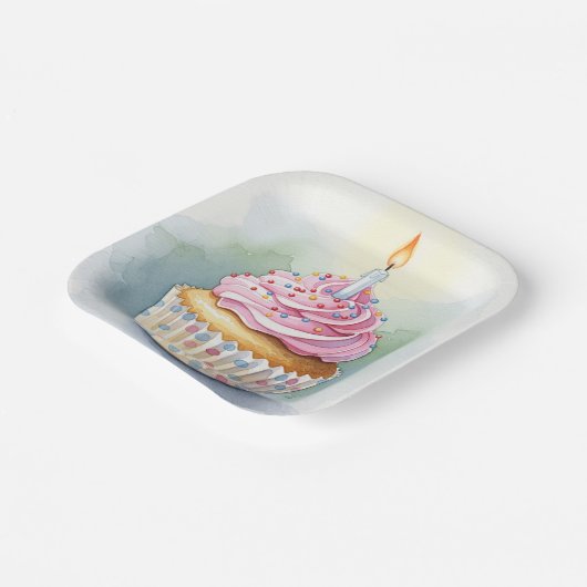 Geburtstagspartei Cupcake Paper Teller (Gewinkelt)