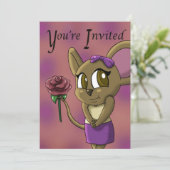 Geburtstagspartei der niedlichen Maus Einladung (Stehend Vorderseite)