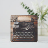 Geburtstagspartei der Vintagen Schreibmaschine Einladung (Stehend Vorderseite)