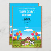 Geburtstagspartei des Bauernhauses Danke Karte (Vorne/Hinten)