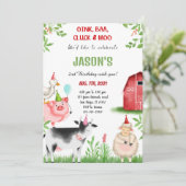 Geburtstagspartei des Bauernhauses Einladung (Stehend Vorderseite)