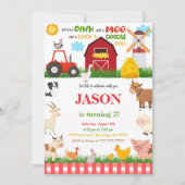 Geburtstagspartei des Bauernhauses Einladung (Vorderseite)