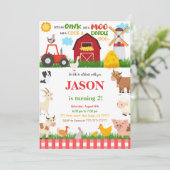 Geburtstagspartei des Bauernhauses Einladung (Stehend Vorderseite)