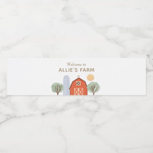 Geburtstagspartei des Bauernhauses Wasserflaschenetikett (Einzelnes Label)