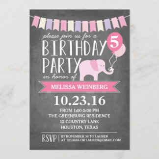 Geburtstagspartei des Custom Age Elephant| Geburts Einladung