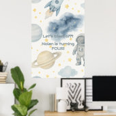 Geburtstagspartei des Kosmischen Weltraums | Raket Poster (Heimbüro)