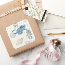 Geburtstagspartei des Kosmischen Weltraums | Raket Quadratischer Aufkleber