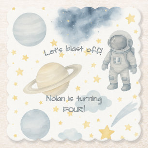 Geburtstagspartei des Kosmischen Weltraums   Raket Untersetzer