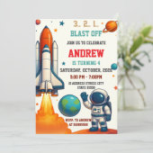 Geburtstagspartei des Raumfahrtunternehmens Astron Einladung (Stehend Vorderseite)