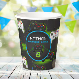 Geburtstagspartei des Video Game Level Up Controll Pappbecher