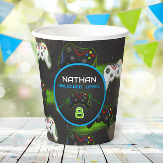 Geburtstagspartei des Video Game Level Up Controll Pappbecher