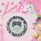 Geburtstagspartei des Video Game Level Up Controll Pappteller (Party)