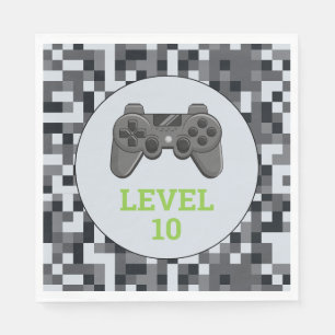 Geburtstagspartei des Video Game Level Up Controll Serviette